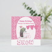 雪を降らせろ |かわいいペンギンのクリスマス シーズンカード (スタンド正面)