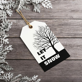 雪を降らせろ |クリスマスのミニマリストのクリーンシンプル ギフトタグ