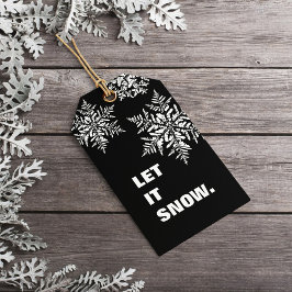 雪を降らせろ |クリスマスのミニマリストのクリーンシンプル ギフトタグ