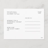 雪を降らせろ |クリスマスのミニマリストのクリーンシンプル シーズンポストカード (裏面)