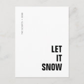 雪を降らせろ |クリスマスのミニマリストのクリーンシンプル シーズンポストカード (正面)