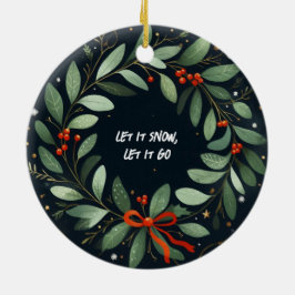雪を降らせろ、クリスマスの装飾を行かせろ セラミックオーナメント