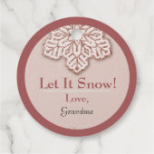 雪を降らせろ！バラ金ゴールドグリッターピンクスノーフレーク フェイバータグ (裏面)