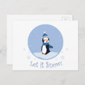 雪を降らせろ!(ペンギン) シーズンポストカード (正面/裏面)