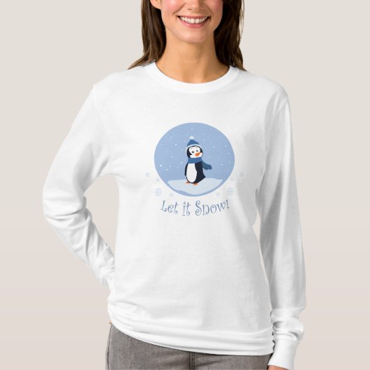 雪を降らせろ！（ペンギン） Tシャツ (正面)