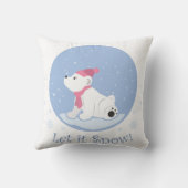 雪を降らせろ！（ホッキョクグマ） クッション (裏面)