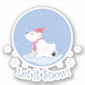 雪を降らせろ！（ホッキョクグマ） シール (正面)
