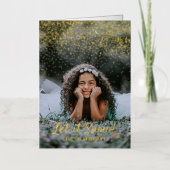 雪を降らせろ!モダン写真のクリ実在ス 箔シーズンカード (正面)