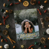 雪を降らせろ！モダン写真のクリ実在ス 箔シーズンポストカード