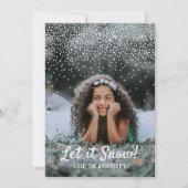 雪を降らせろ!写真モダンクリスマス シーズンカード (正面)