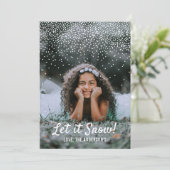 雪を降らせろ!写真モダンクリスマス シーズンカード (スタンド正面)