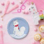 雪を降らせろ！(北極キツネ) ペーパープレート (パーティー)