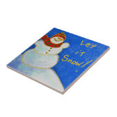 雪を降らせろ!抽象芸術アート雪だるまセラミックタイル タイル (側面)