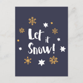 「雪を降らせろ!」 書道クリスマスブルー シーズンポストカード