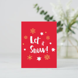 「雪を降らせろ!」 書道クリスマスモダンレッド シーズンポストカード