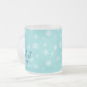 雪を降らせろ…美しいスノーフレークデザイン フロストグラスマグカップ (正面左)