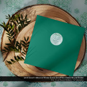 雪を降らせろ！虹色の冬の緑のスノーフレーク ラウンドシール