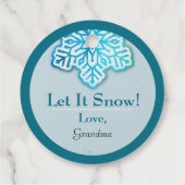 雪を降らせろ！虹色の青いスノーフレーク フェイバータグ (裏面)