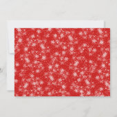 雪を降らせろ！赤い白い雪の結晶フォトクリスマス シーズンカード (裏面)