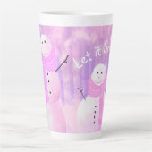 雪を降らせろ！雪だるま カフェラテマグ (正面)