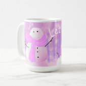 雪を降らせろ!雪だるま コーヒーマグカップ (正面左)