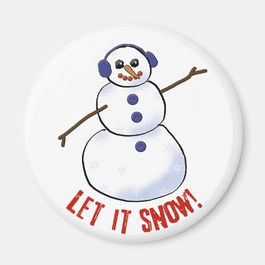雪を降らせろ!雪だるま マグネット (正面)