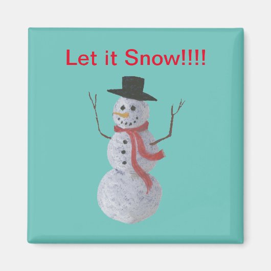 雪を降らせろ!!!雪だるま マグネット (正面)