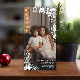 雪を降らせろ！1枚の縦型フォト冬 シーズンカード