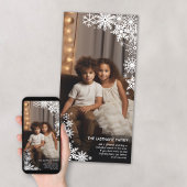 雪を降らせろ!1枚の縦型フォト冬 シーズンカード