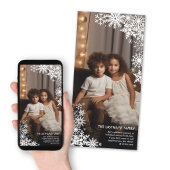 雪を降らせろ!1枚の縦型フォト冬 シーズンカード