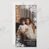 雪を降らせろ!1枚の縦型フォト冬 シーズンカード (正面)