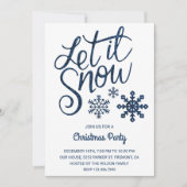 雪を降らせろ | Blue Sparkleクリスマスパーティー招待状 招待状 (正面)