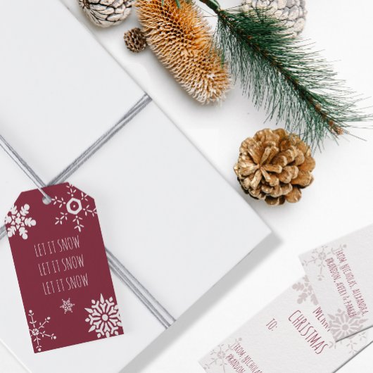 雪を降らせパーソナライズされたる ギフトタグ