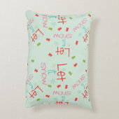 雪を降らせ赤と白て歯を後ろで見る アクセントクッション (裏面(縦))