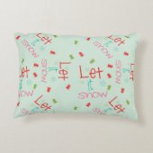 雪を降らせ赤と白て歯を後ろで見る アクセントクッション (裏面)