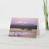 雪を頂いたサンフランシスコの山頂の夕日 サンキューカード (正面)