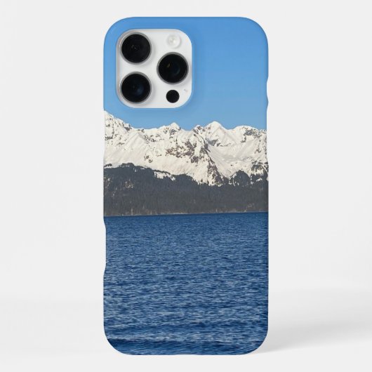 雪を頂いた山々と海のiPhoneケース iPhoneケース (裏面)