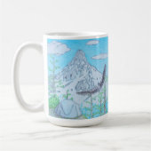 雪を頂いた山と鷲 コーヒーマグカップ (左)