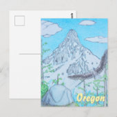 雪を頂いた山と鷲 ポストカード (正面/裏面)