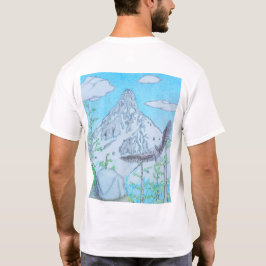 雪を頂いた山と鷲 Tシャツ