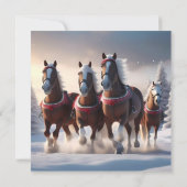 雪を駆けるサンタの魔法の馬 招待状 (裏面)