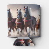 雪を駆ける魔法の馬たち：サンタのクリスマス・ホース 缶クーラー (裏面)