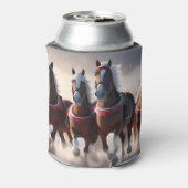 雪を駆ける魔法の馬たち：サンタのクリスマス・ホース 缶クーラー (缶裏面)
