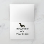 「雪を駆け抜けるダックスシュントのアートグリーティングカード シーズンカード (内部)