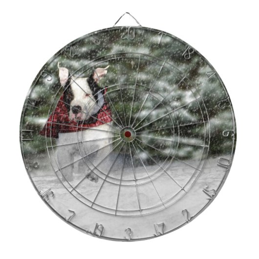 雪を駆け抜けるブルドッグの救助隊 ダーツボード (正面)