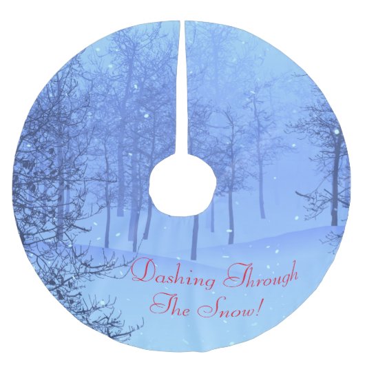 雪を駆け抜け！〜で ブラッシュドポリエステルツリースカート (正面)