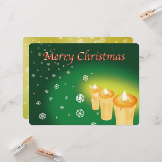 雪を麻の葉文様で描いたクリスマスカード カード (正面/裏面インサイチュ)