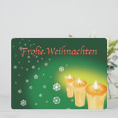 雪を麻の葉文様で描いたクリスマスカード (Frohe Weihnachten) カード (スタンド正面)