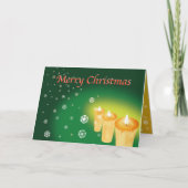 雪を麻の葉文様で描いた二つ折りクリスマスカード カード (正面)