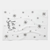 雪を黒と白の雪片 キッチンタオル (横)